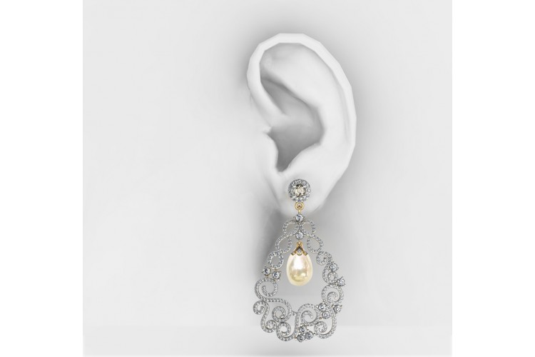 Simply Gorgeous Pearl & Diamond Earrings